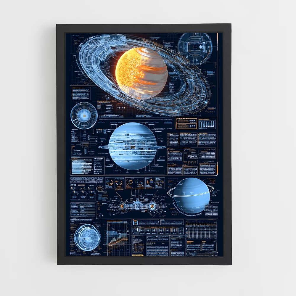 Poster Solar system – affiche Système solaire (vue 2)